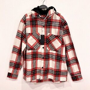 Fashion Nova - Men’s Stacking Hooded Flannel Shacket